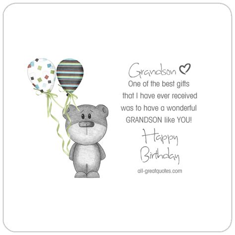 Card Verses For Grandson Birthday Cards Invitation