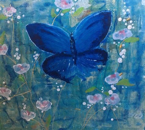 Blue butterfly – Mona Barbu Art