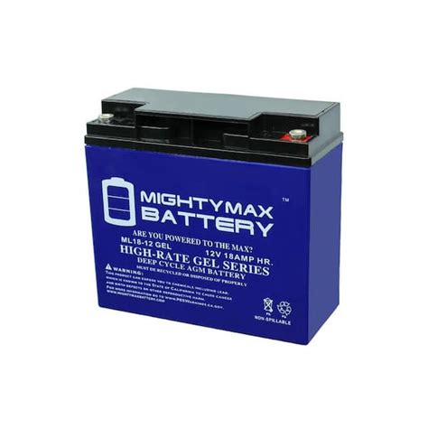 Mighty Max Battery 12v 18ah Gel Replacement Battery For Fm12180 Max3517061 The Home Depot