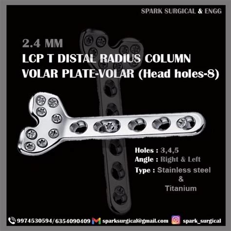 Mm Lcp Distal Radius Column Volar Plate Head Holes Volar At