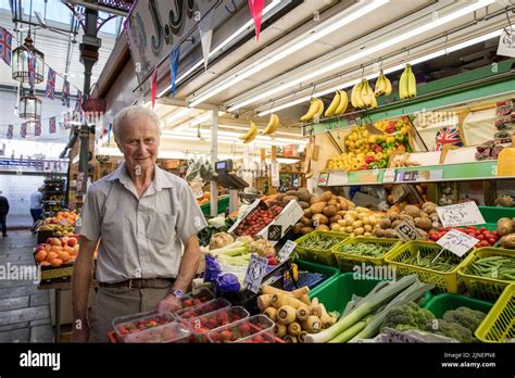 Grocer Robin Blair At His Market Stall In The Market Darlington City