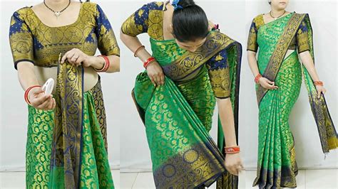 Banarasi Silk Saree Draping Tutorial Step By Step For Diwali Sari