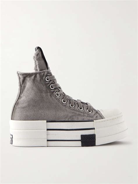 Rick Owens Converse Drkshdw Dbl Drkstar Chuck 70 Canvas Platform Sneakers Net A Porter