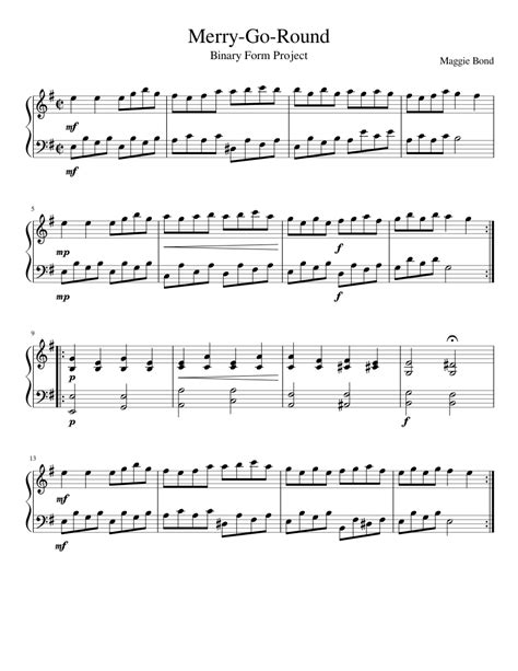 Merry Go Round Sheet Music For Piano Solo Easy