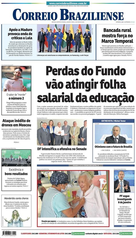 Capa Correio Braziliense Edi O Quarta De Dezembro De