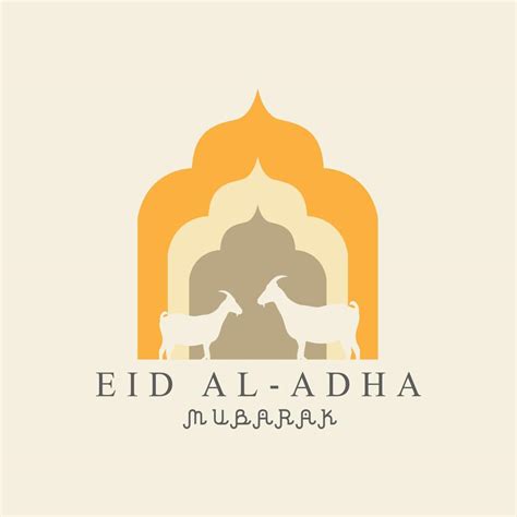 Eid Al Adha Logo Met Geit Gelukkige Eid Al Adha Mubarak Vector