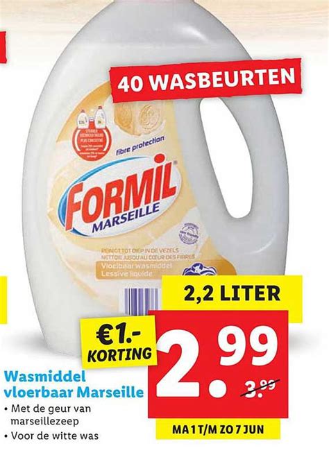 Formil Marseille Wasmiddel Vloeibaar Wasbeurten Aanbieding Bij Lidl