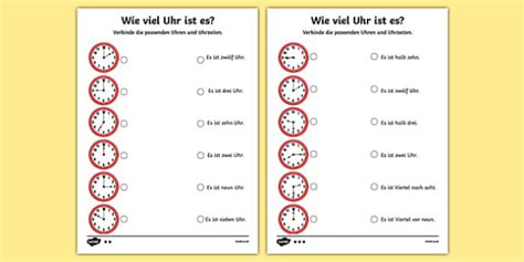 Telling The Time In German Worksheet Worksheet Worksheet