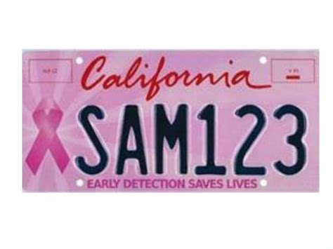 Pink Ribbon Ca License Plates Now Available Online San Mateo Ca Patch