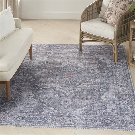 Nicole Curtis Machine Washable Series 1 Persian Grey 6 X 9 Area Rug