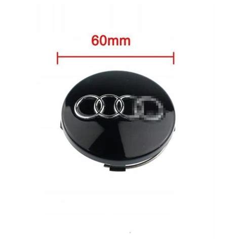 4pcs 60mm AUDI Noir Logo Caches Moyeu Centre Roue Enjoliveur