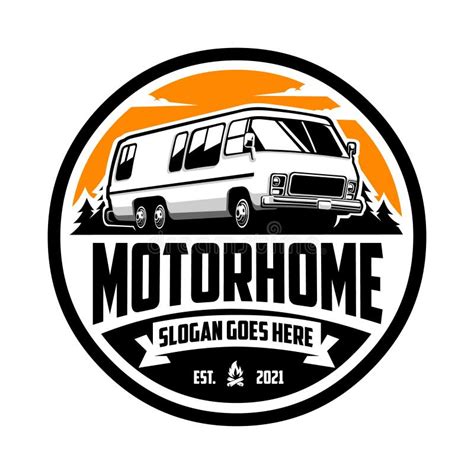 Classic Motorhome Campervan Vector Illustration Isolated Stock Vector