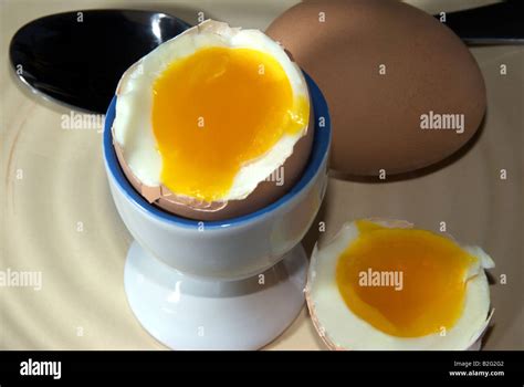 Boiled Organic Brown Egg Stock Photo Alamy