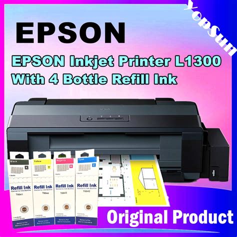 Epson L1300 A3 Size Ink Tank Printer With Refill Ink Shopee Philippines