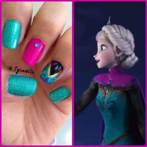 Disneys Frozen Elsa Nail Art Frozen Nails Disney Nails Nail Art Disney