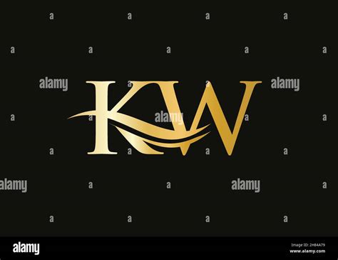 Carta Inicial Logotipo Vinculado KW Para La Identidad Empresarial Y