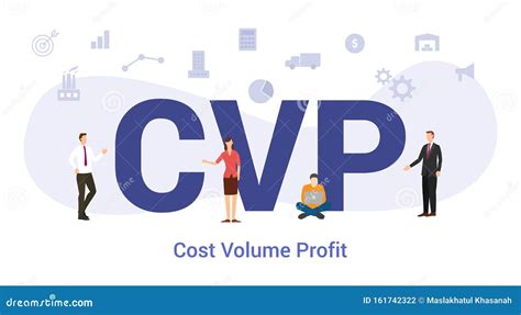 Cvp Cost Volume Profit Concept With Big Word Or Text And Team People