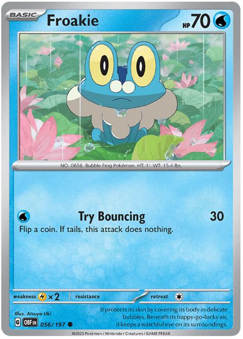 Froakie Obsidian Flames 056 197 Pokemon TCG Card NM M Reverse Holo EBay