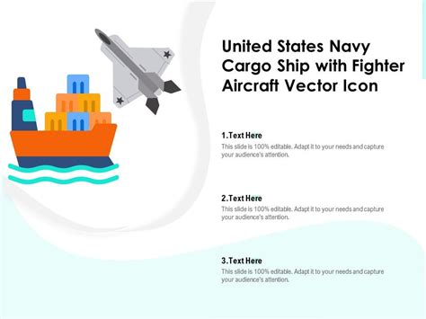 United States Navy Cargo Ship With Fighter Aircraft Vector Icon Ppt