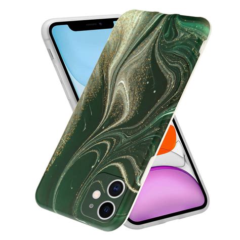 Marmeren Iphone 11 Hoesje Met Camerabescherming Groen Phone Factory