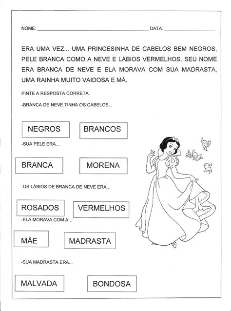 Atividades Branca De Neve Alfabetiza O Braincp