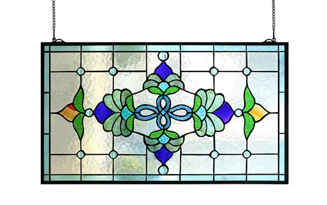 Buy Yogoart Tiffany Style Stained Glass Window Hanging Panels Horizontal Transom Window 15 X 26