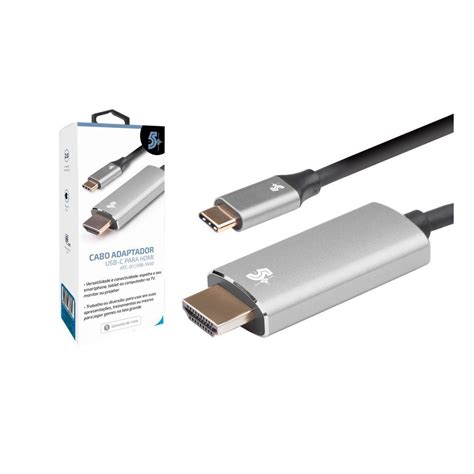 Cabo Adaptador Usb C X Hdmi K Hz Pix M Alum Nio Kabum