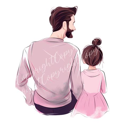 Dad And Daughter Clipart Dad Daughter Clipart Sticker Dad Day