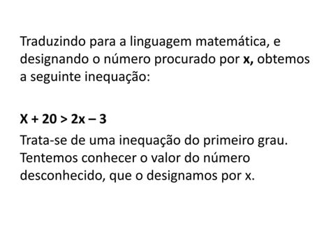 Resolver problemas conducentes a uma inequação linear PPT