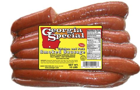 Georgia Special Smoked Sausage 10 Lb Sunset Farm Foods