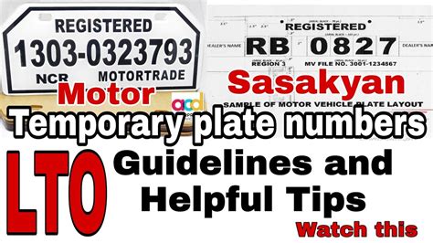 Lto Temporary Plate Number For Motorcycle Template Philippines