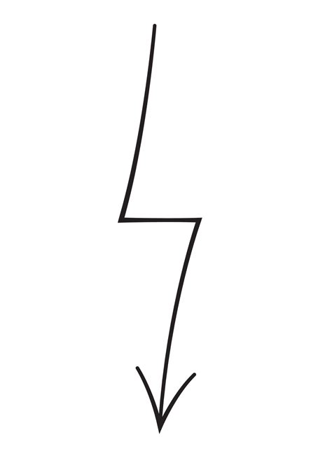 Line Art Arrow With Black Thin Line PNG With Transparent Background