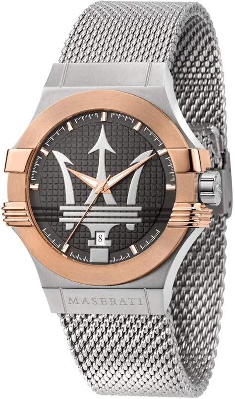 Maserati Men S Stainless Steel Rose Gold Pvd Watch Potenza Collection