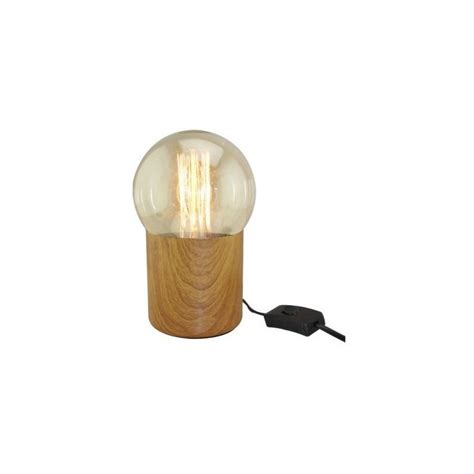 Luz Desing Velador De Mesa Deli Simil Madera Apto Led E Deco Cie