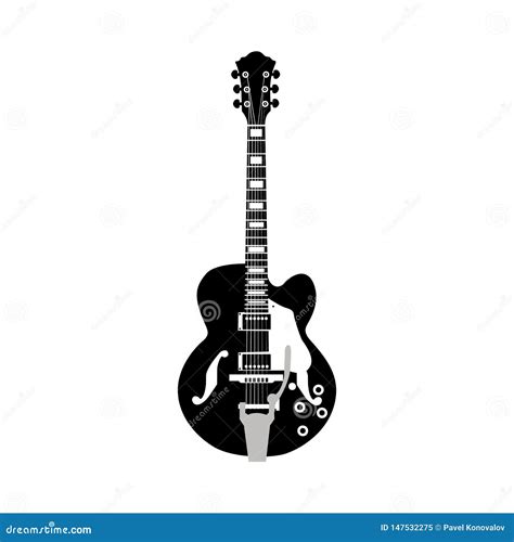 Silhueta Da Guitarra El trica Ilustração do Vetor Ilustração de