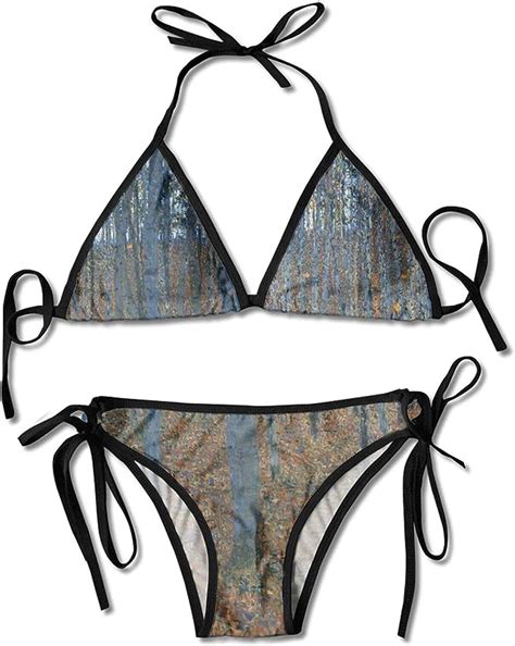 Hnrqxx Beech Forest Printed Bikini Sexy Swimwear Triangle Bikini Set Two Piece Bikini Amazon Ca