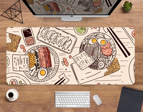 Japanese Food Desk Mat Ramen Mousepad Xl Extra Large Gaming Etsy