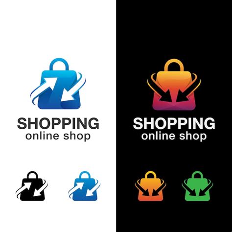 Logotipo De La Tienda Online De Bolsa De Compras Plantilla Vector