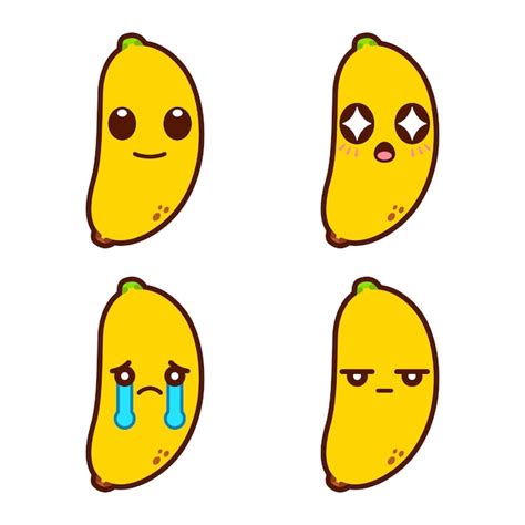 Premium Vector Set Of Cute Banana Stickers