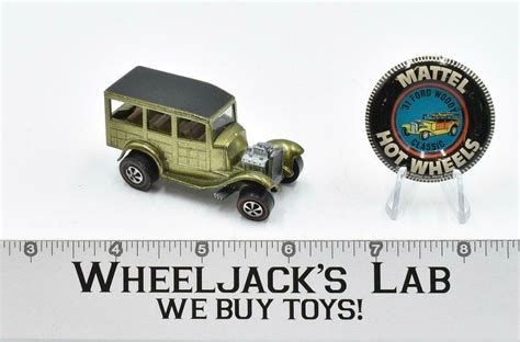 Classic Ford Woody Olive With Button Hot Wheels Mattel Redline Vintage Wheeljack S Lab