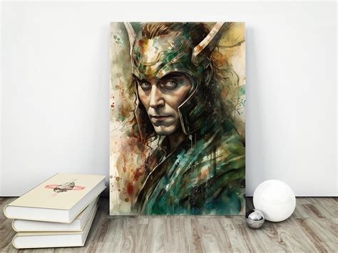 Loki Loki Print Marvel Poster Avengers Poster Watercolor Art Fan