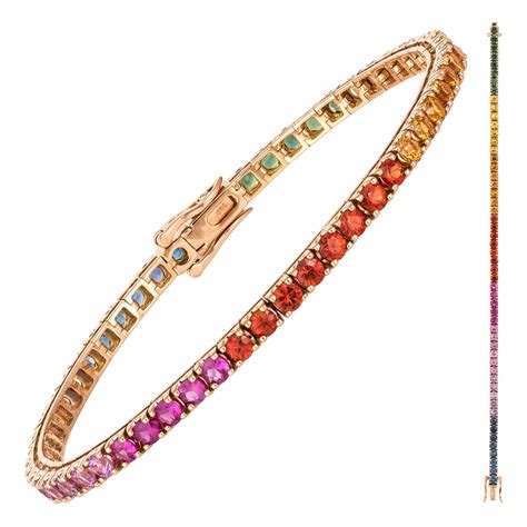 Diamond Tennis Bracelet 18k Rose Gold Diamond 1 17 Carat 330 Pcs Multi