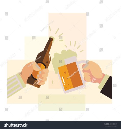 Beer Cheers Hand Vector Image Stock Vector Royalty Free 1915853851