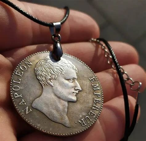 PENDENTIF PIÈCE DE monnaie France 5 Francs Napoléon Empereur Fait à la