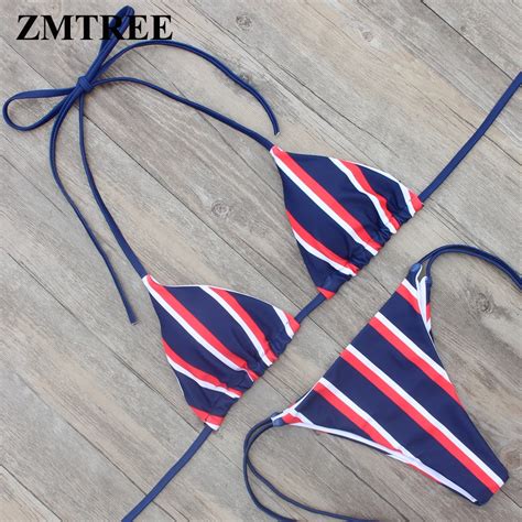 Aliexpress Buy ZMTREE 2018 Bikini Women Swimsuit Stripped