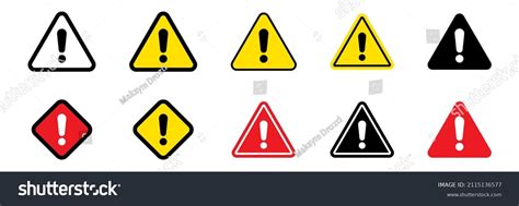 Set Warning Sign Alert Icon Danger Stock Vector Royalty Free