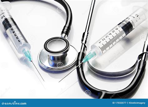 Stethoscope And Syringes Stock Image Image Of Insurance 17032077