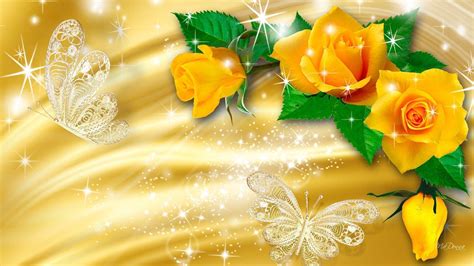 Yellow Roses Background Wallpaper