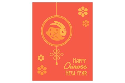 Chinese New Year Card - Rabbit, Happy Chinese New Year! SVG Cut file by ...