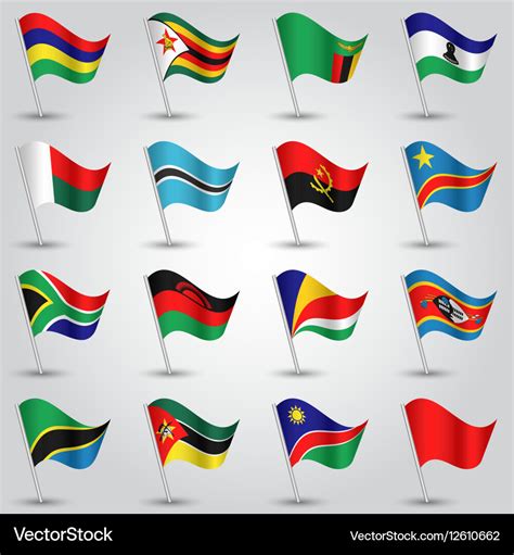 Set Flags Southern Africa Royalty Free Vector Image